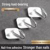 Strong Adhesive No-Drill Hooks: Non-Marking Wall & Door Hangers for Kitchen & Bathroom