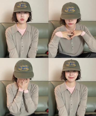 Yunibeoseugameonteu Universe Signed Long Bill Washed Cap_Olive