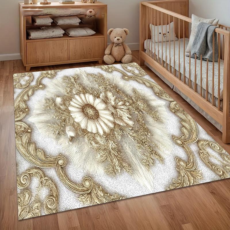 

1p 3D Lace Style Print Carpet Area Anti Slip Colorful Design for Home Doormat Living Room Bedroom Outdoor Terrace Decoration Rug 40cm x 60cm