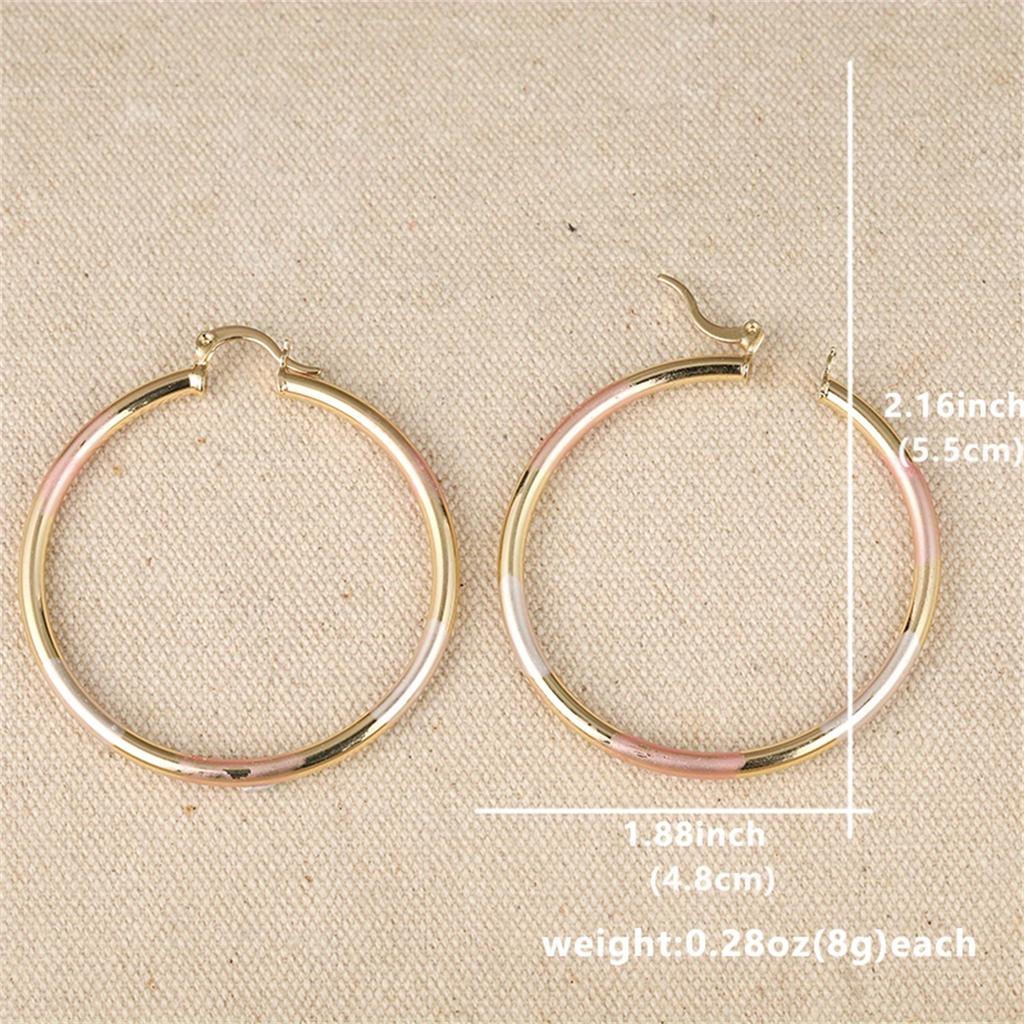 Trendy Statement Gold Copper Hoop Earrings For Women Round Gold Eardrop Luxury Jewelry Accessories for Wedding Anniversary Gift