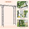 210cm Decorative Metal Garden Trellis Arch with Durable Steel Tubing & Elegant Scrollwork, Great for Weddings, Dark Gre