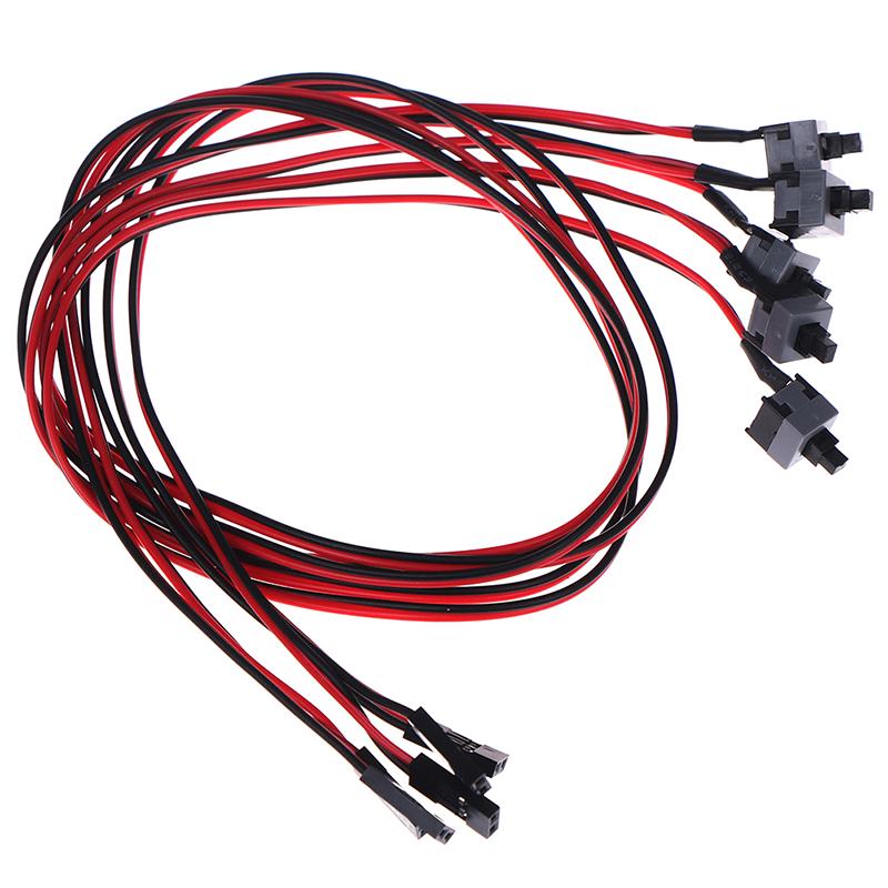 5Pcs Pc Computer Motherboard Power Cable Switch On/Off/Reset Replacement