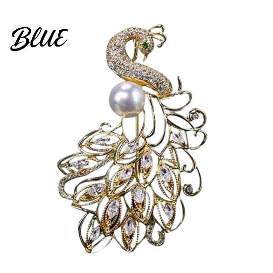 Anti-exposure Buckle Brooch Pin Anti-Exposure Peacock Feather Design with Cubic золотистый