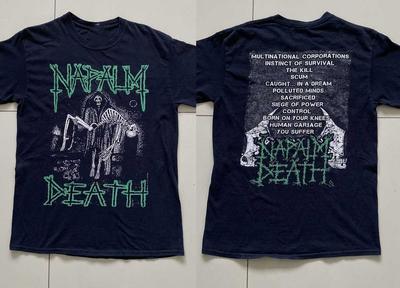 Band Napalm Death Double Sided Tour TShirt Full Size BS619 Unisex T-Shirt