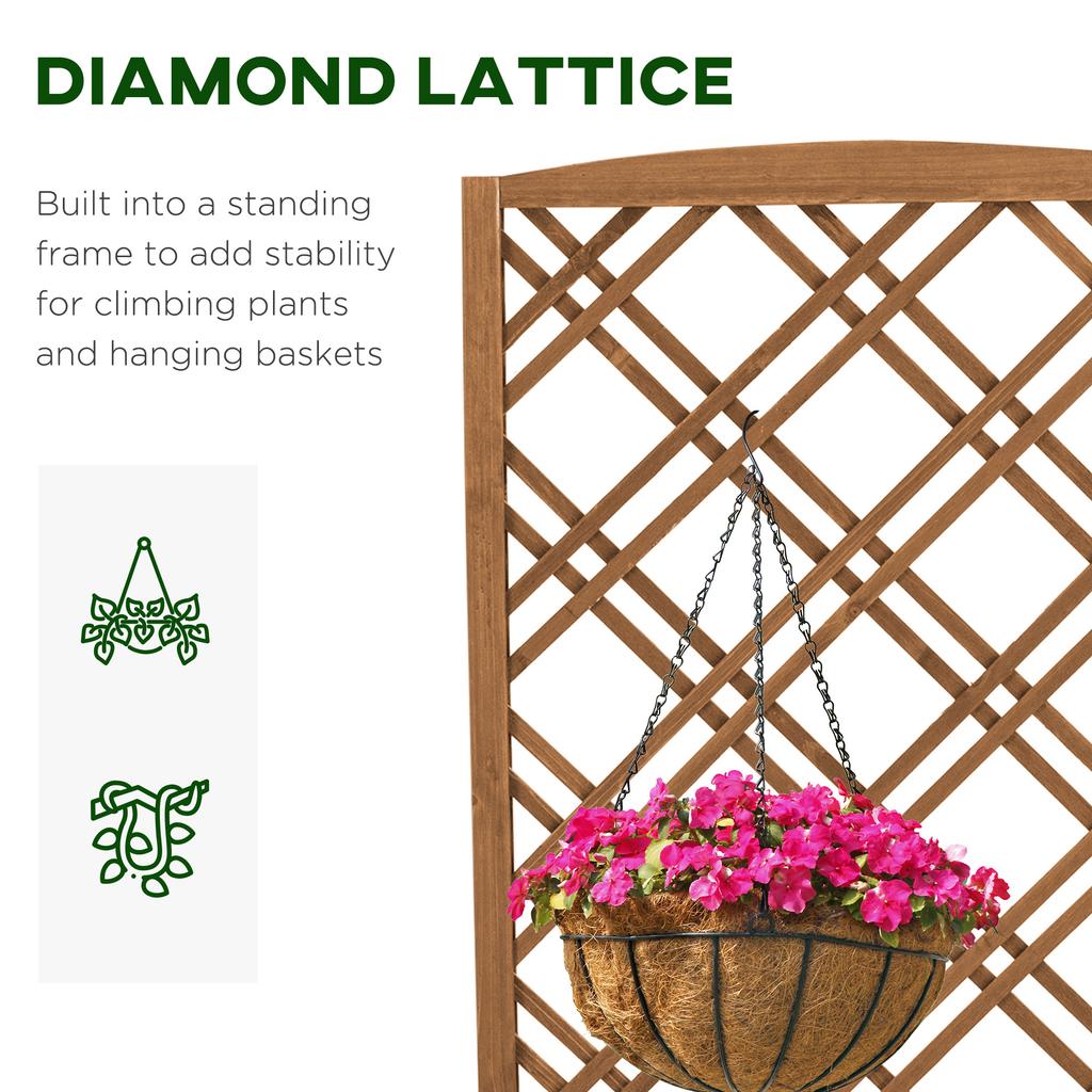 Fioriera da Giardino con Grigliato Letto Rialzato in Legno per Giardino con Grigliato per Verdure Erbe Aromatiche e Fiori Marrone
