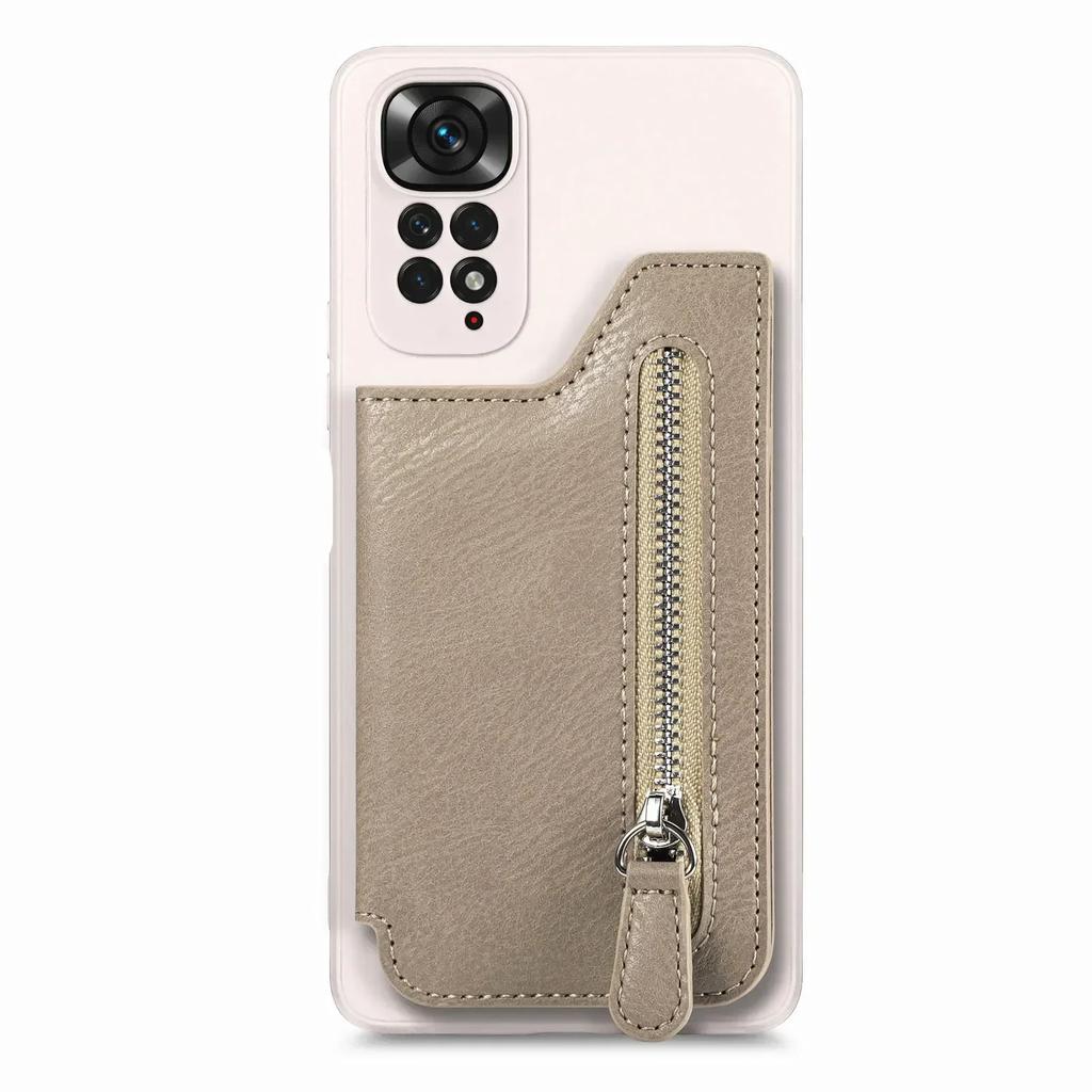 Kartenhalter Leder Reißverschluss Geldbörse Magnetische Hülle Für XiaoMi Redmi Note 14 13 12 11 11S 13C 10C X4 Pro 5G POCO X6 X3 NFC Tasche Hülle