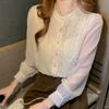 French Sweet Fringed Chiffon Shirt for Women, Loose and Elegant, Long-sleeved Top As A Base Layer for Autumn and Winter