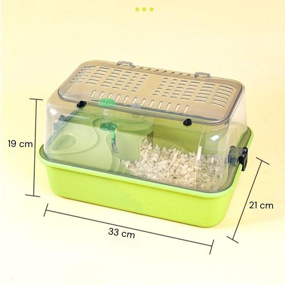 Doppelschichtiges Hamsterhabitat Klarsichtdeckel Kleintierhaus Tragbarer Hamsterkäfig für Kleintiere
