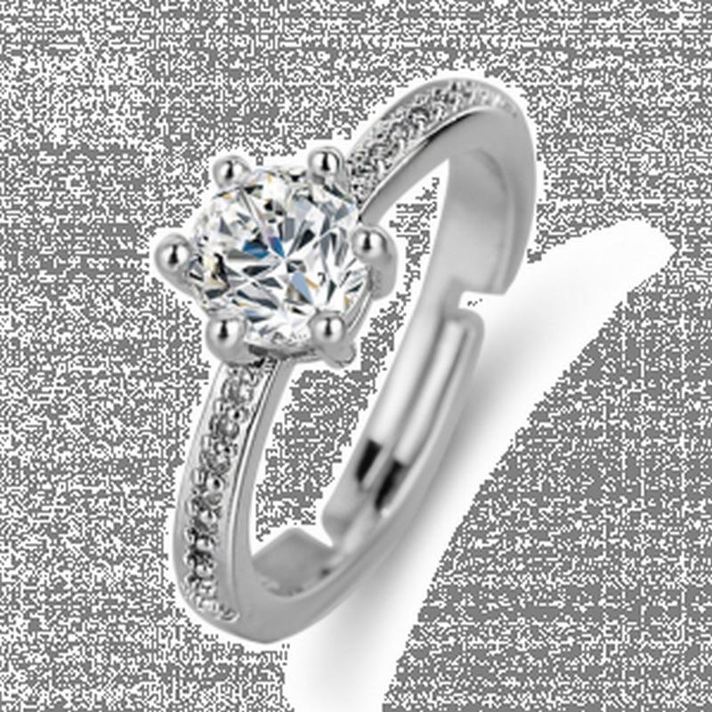 [Copper Products] Diamond-Encrusted Zircon Niche Design Opening Simple Ring Ring Woman