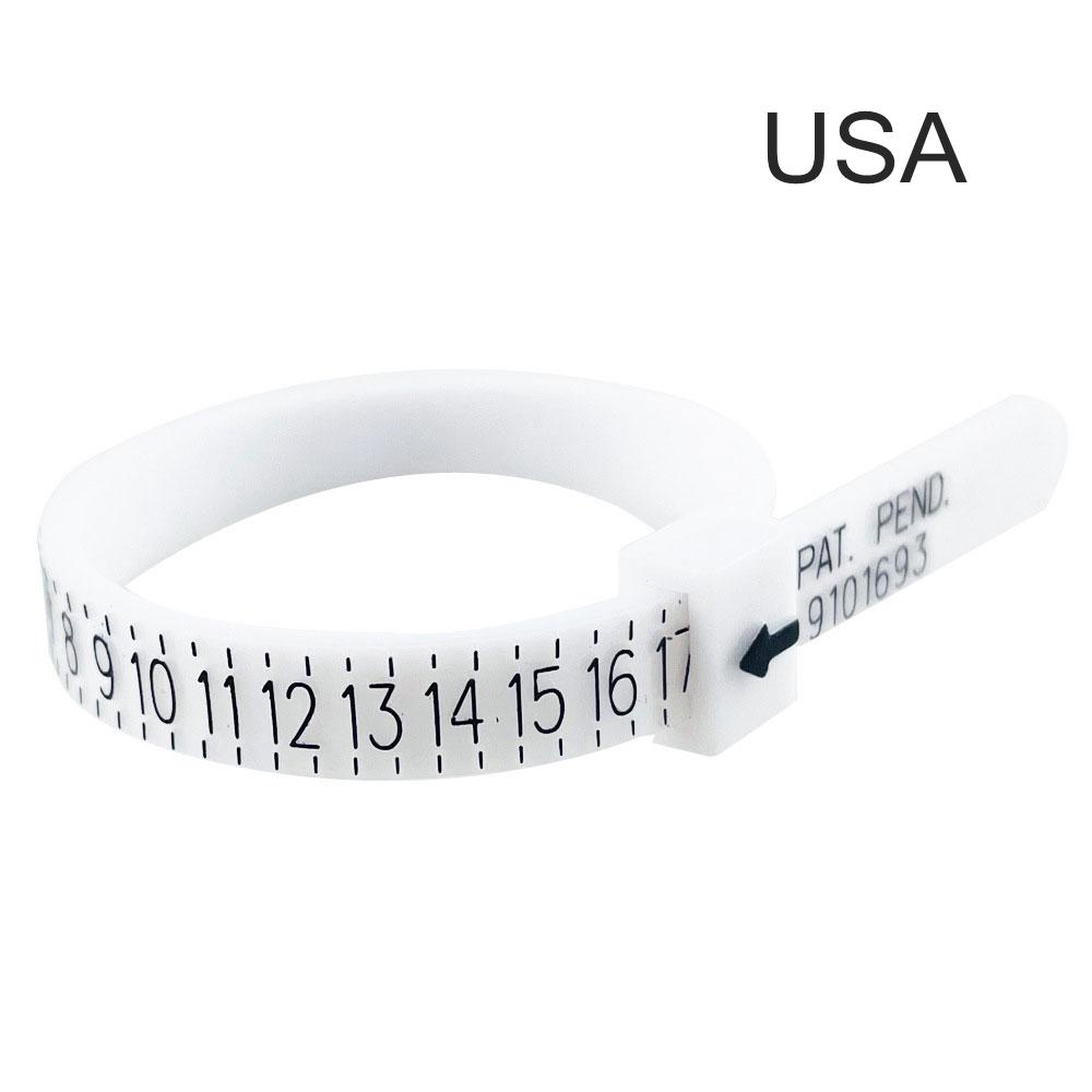 NIUPIKA Ring Sizer Measuring Tool Finger Sizer US UK EU Plastic Belt 1~13 AZ 41~76 Jewellery Measurement