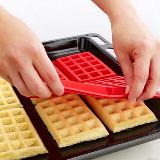 Eco-Friendly 4-Cavity Waffles Cake Chocolate Pancake Silicone Mold Baking Mould