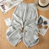 Loose Tencel Linen Narrow Wide-leg Pants Women's Summer Thin 1116 New Casual Elastic Straight Pants