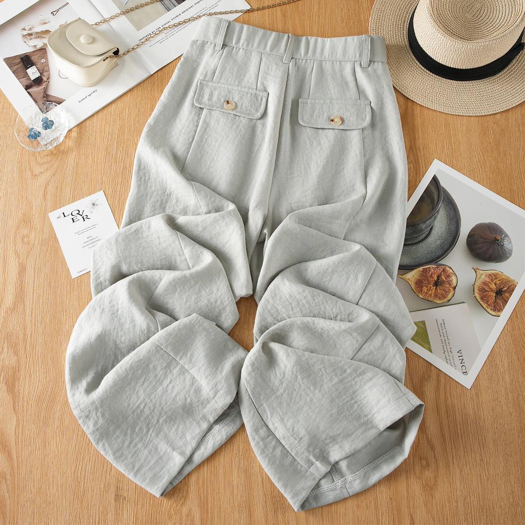 Loose Tencel Linen Narrow Wide-leg Pants Women's Summer Thin 1116 New Casual Elastic Straight Pants