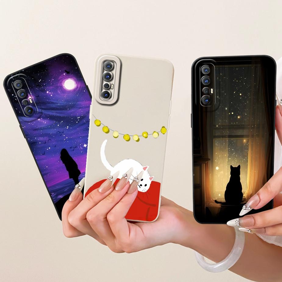 For Oppo Reno3 Pro 4G Case CPH2035 CPH2037 Cute Cat Duck Cartoon Cover Soft TPU Phone Case For Oppo Reno 3 Pro 5G CPH2009 Fundas