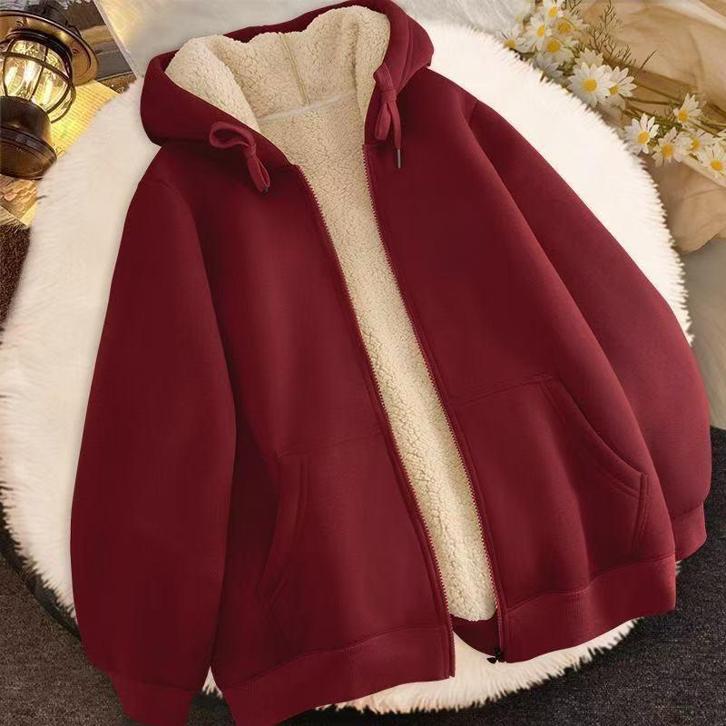 Men's Winter Lambswool Velvet Thickened Cardigan Hoodie - Casual and Trendy Loose Jacket