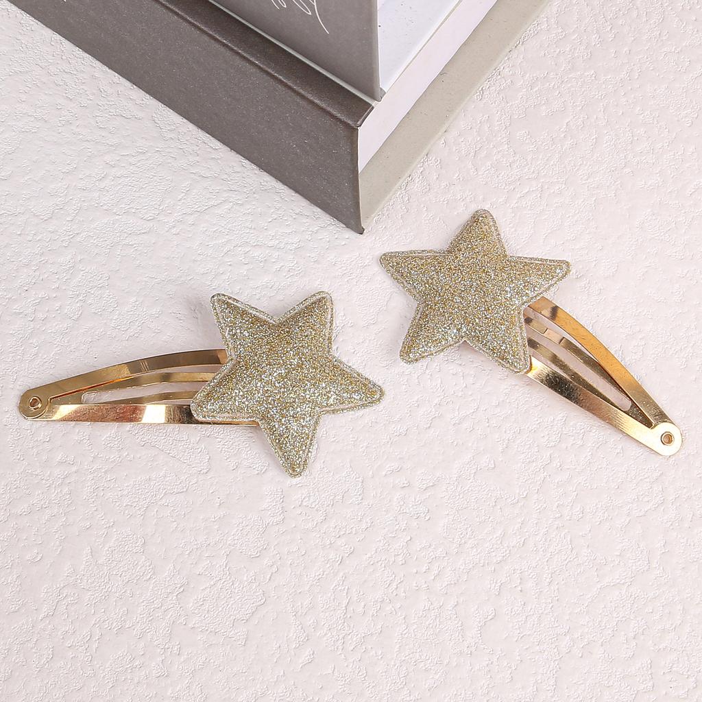 2/8pcs Cute Girls Star Hair Clips Heart Shaped Hairpin Hair Bows Barrettes Clips Alloy Hair Pins Kids Children Headwear
