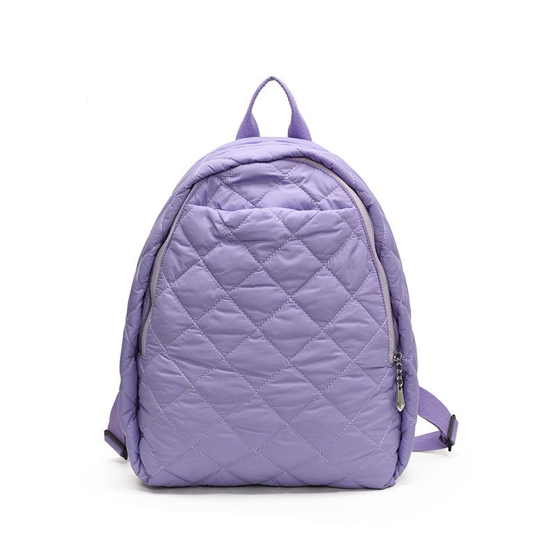 

Женский рюкзак с вышивкой ромбами, новая дорожная сумка 2025, модный рюкзак, школьный рюкзак для поездок на работу фиолетовый