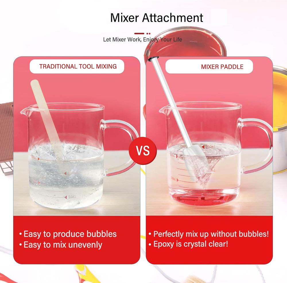 2PCS Resin Mixer Paddles Resin Drill Epoxy Mixer Attachment for Drill Paint Mixer Paint Stirrer Mixing Resin Epoxy Silicone Mold