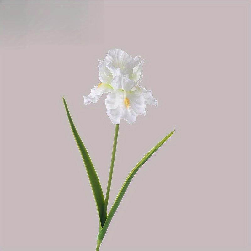 1Pc Simulation 27.9 Inch Single Iris Branch for Outdoor Courtyard Patio Garden Wedding Decoration Home Decor Living Room Table Decoration