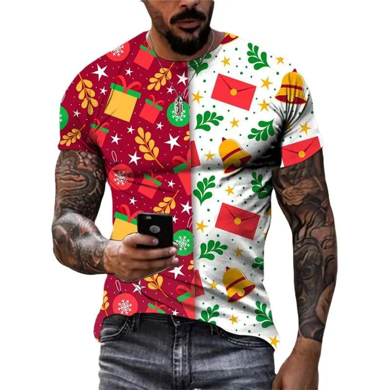 Christmas Party Christmas Gift Harajuku 3D Printed Men's and Women's New Round Neck Short Sleeved Children's Fashionable T-shirt