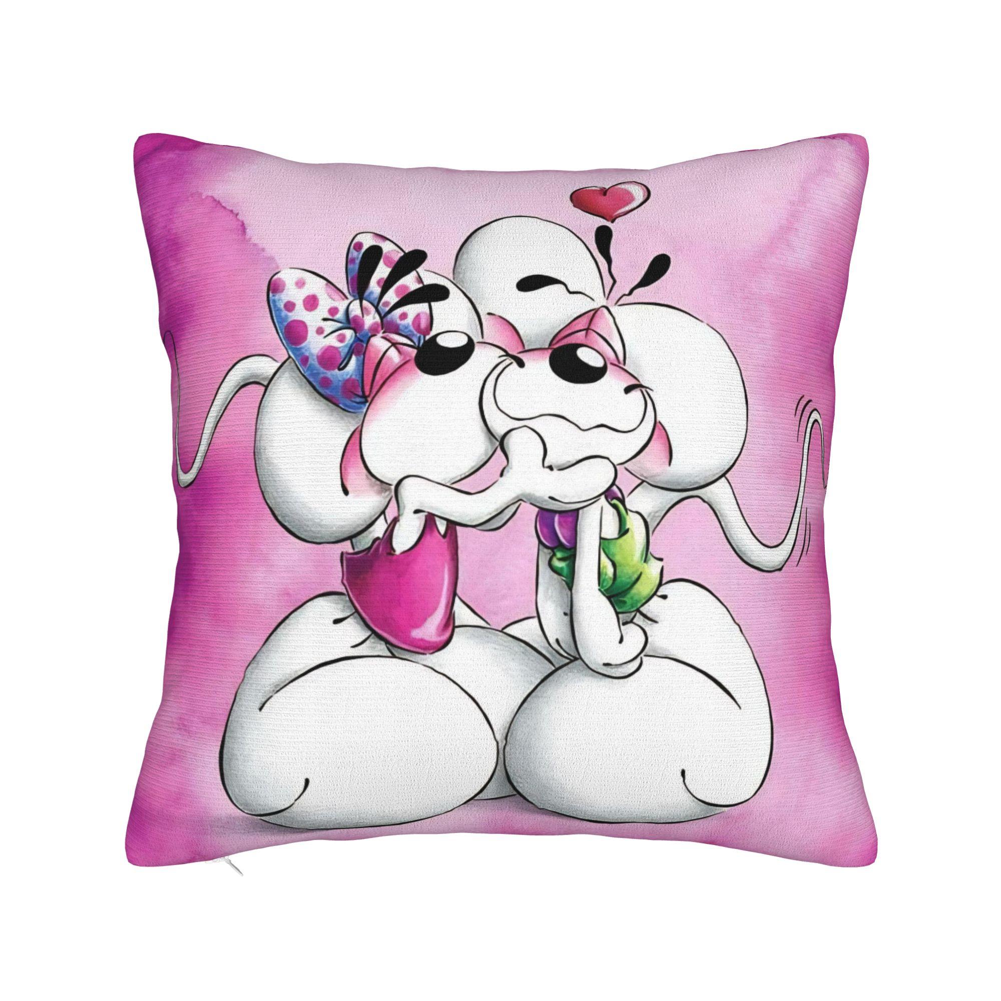 

Pillow Case Cartoon Diddl Diddlina Soft Pillow Cover For Living Room Sofa Novelty Pillowcases 18x18Inch