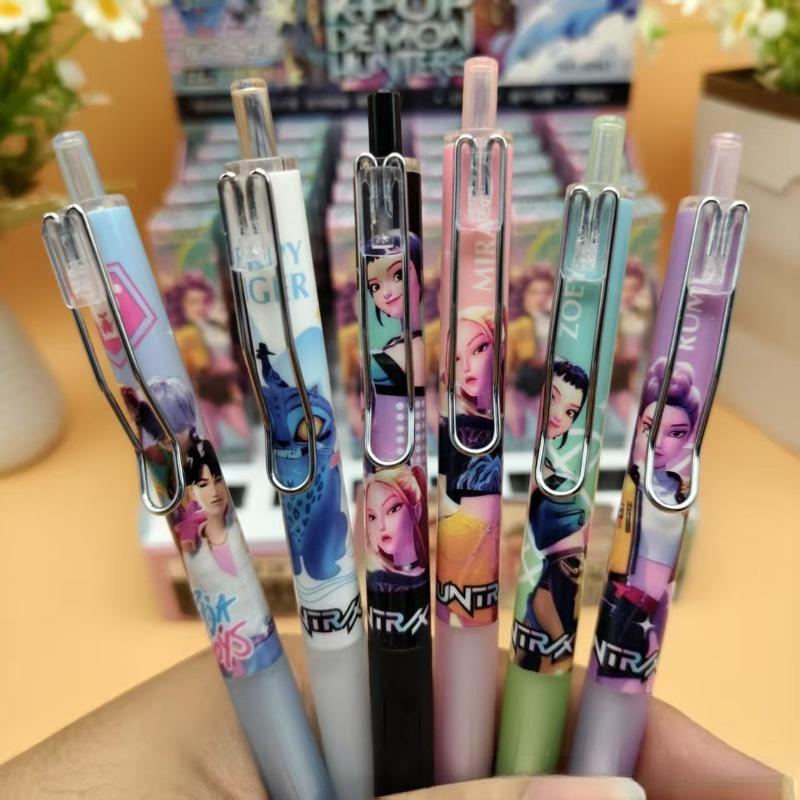 Anime KPop Dämonenjäger Gelstift, 0,5 mm Schwarzer Tintenstift, Schüler-Signierstift, Schreibwerkzeuge, Neutrale Cartoon-Druckstifte