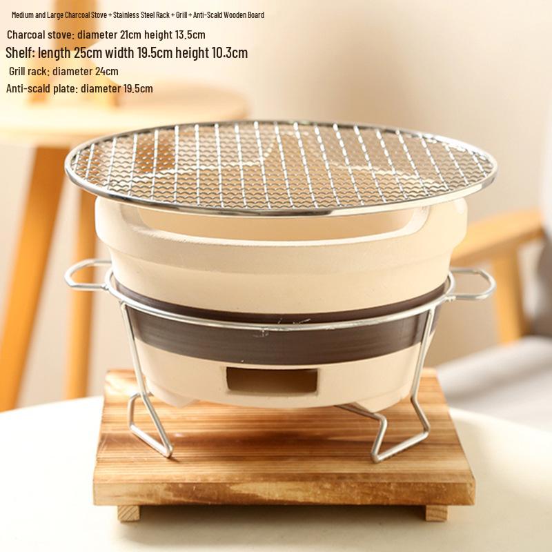 High-Temperature Resistant Ceramic Stove and Teapot Set for Outdoor Tea Brewing and Roasting