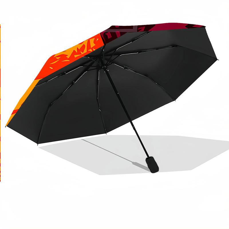 8‑Rib Automatic Umbrella, Galatasaray Design Foldable Umbrella for Sun Rain Protection Travel