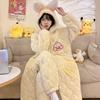 Winter Thick Fleece Couple Pajamas Set Warm Coral Loungewear Sleepwear