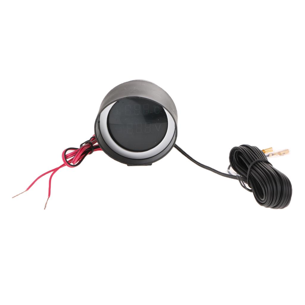 Auto Car Water Temp Gauge Voltmeter DC 12/24V For Car Temperature Sensor 10mm-21mm Universal for Car Vehicle Truck Digital Gauge