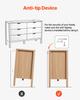 VEVOR 6 Fluted Drawer Dresser, Wooden Chest of Drawers with Sliding & Anti-tip Device, Modern Minimalist Dresser Chest