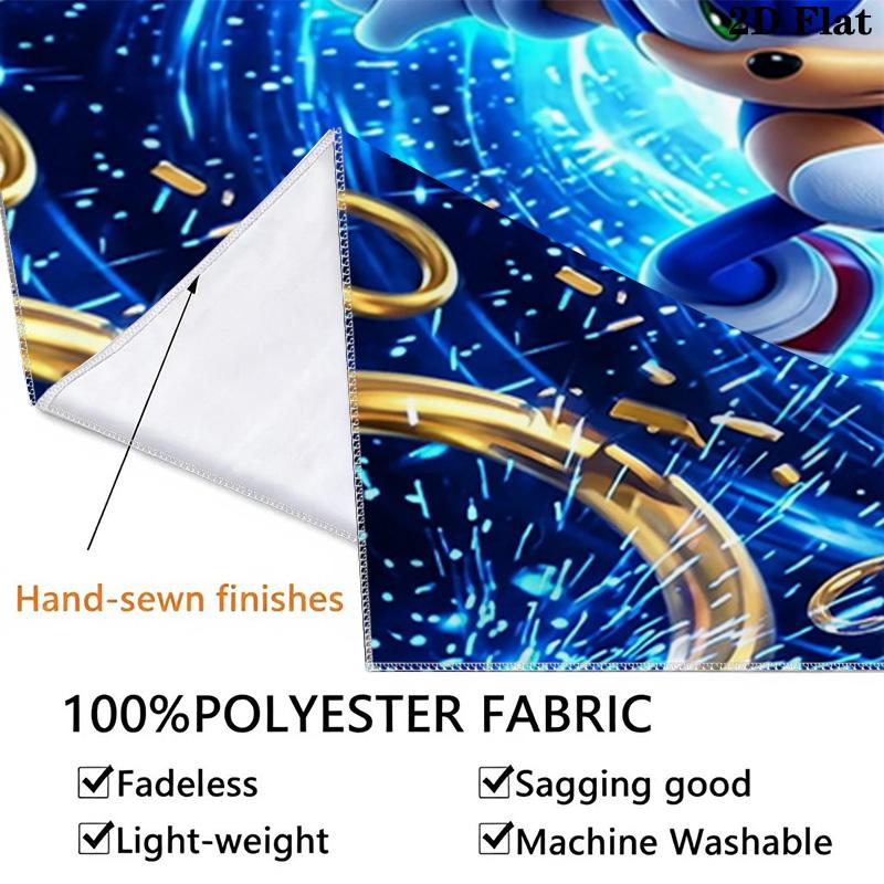 Sonic Hedgehog Wall Tapestry Aesthetic Wall Hanging Printed Fabric Blanket Decorative Tapestries For Bedroom Living Room Home Decor