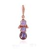 Estele Rose Gold Plated Purple Colour Charms Hanging Earrings for women