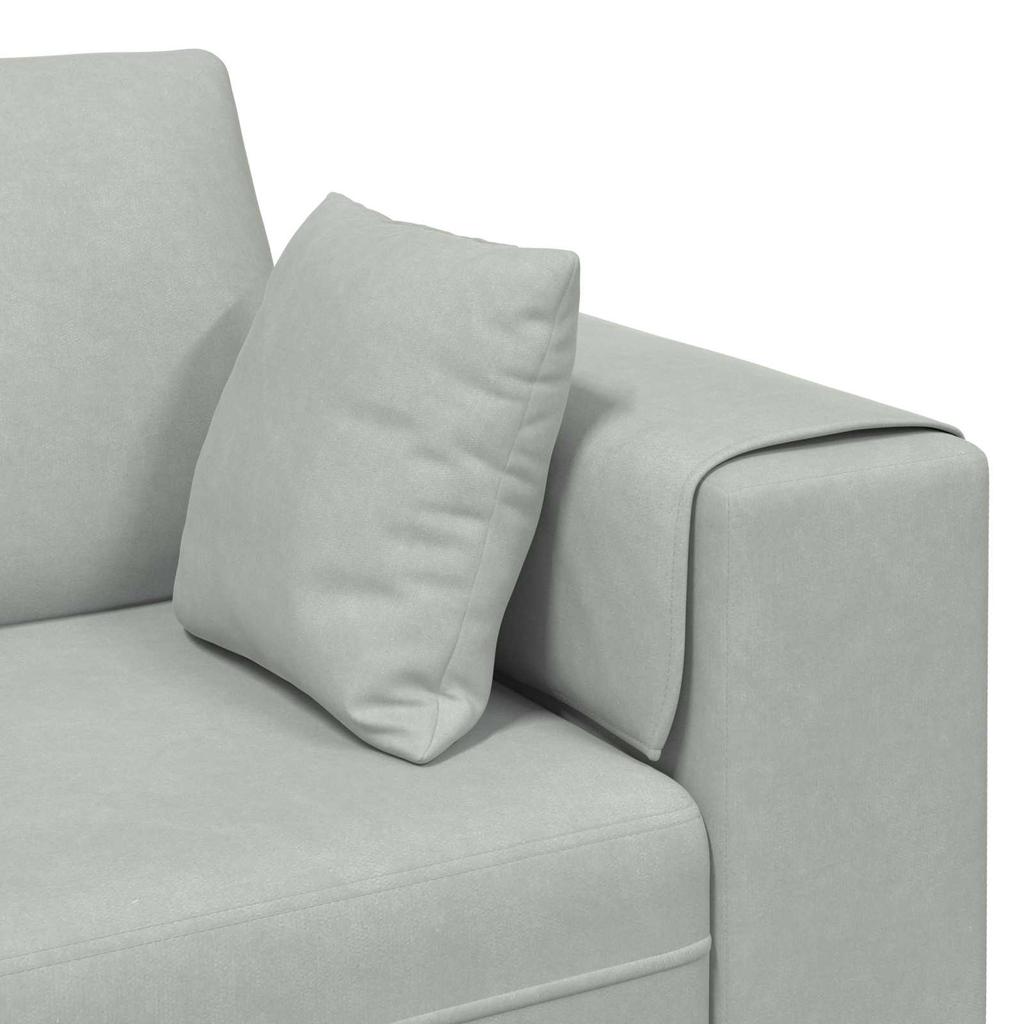 3 Piece Sofa Light Grey 250 x 188 x 76 cm Velvet