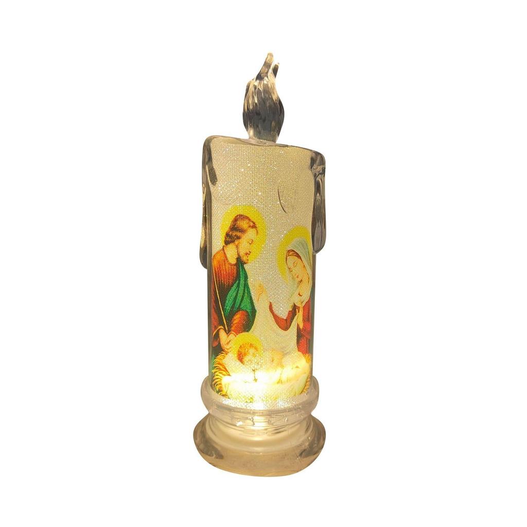Jesus Catholic Christian Religious Ceremony Virgin Electronic Flameless LED Devotional Prayer Candles Light Religious Decoration