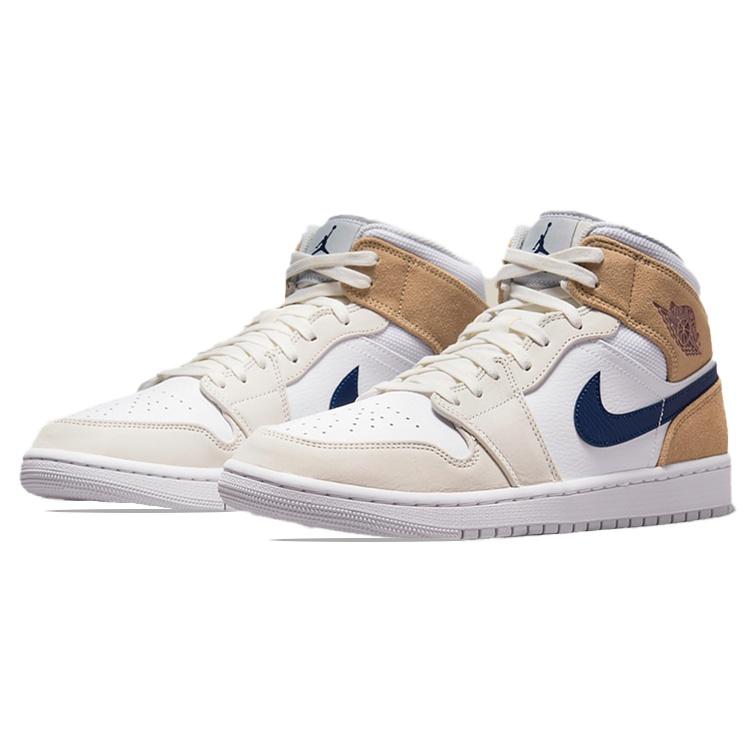 Air Jordan 1 Mid 'White Khaki Blue Void' Uomo DO6726-100