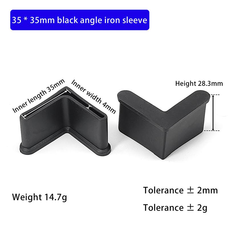 10Pcs L Type Rubber Base Non-Slip Foot Pad Slotted Angle Bar Triangle Feet Shelf Iron Bed Foot Cover Protective Rubber Sleeve