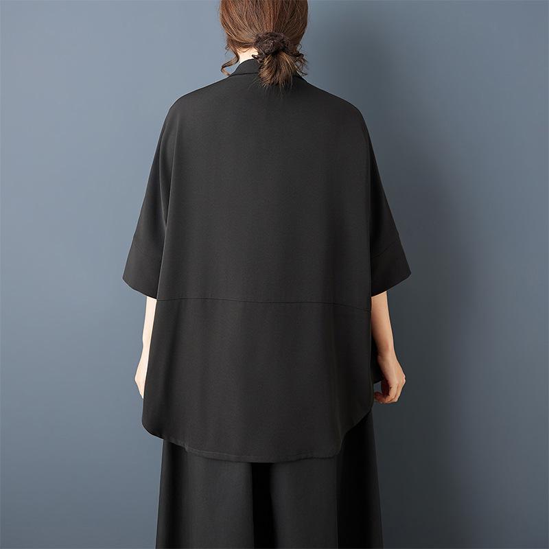 Summer 2026 Dark Style Versatile Casual Plus Size Women's Shirt - Loose, Slimming, Fashionable Top