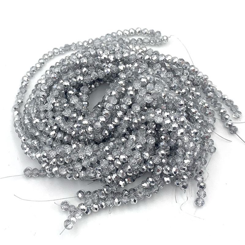 Crystal Beads 2 3 4 6 8mm Rondelle Loose Spacer Blue Glass Beads for Jewelry Making Bracelets Supplies Necklace DIY Accessories