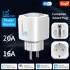 תקע חכם WiFi EU 16A/20A Tuya שקע עם ניטור צריכת חשמל עם טיימר ושליטה קולית AC 100-240V עבור Alexa Google Assistant אפליקציית Smart Life