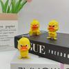 2pcs 3D Printing Angry Yellow Duck Statue Angry White Eyed Funny Duck Humorous Indoor/outdoor Home Decoration and Car Decoration
