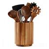 Сільський Дерев'яний Тримач для Кухонного Приладдя Обертовий Органайзер для Кухонного Приладдя Велика Місткість Настільний Органайзер для Лопаток, Ложок, Ополоників, Інструментів для Готування