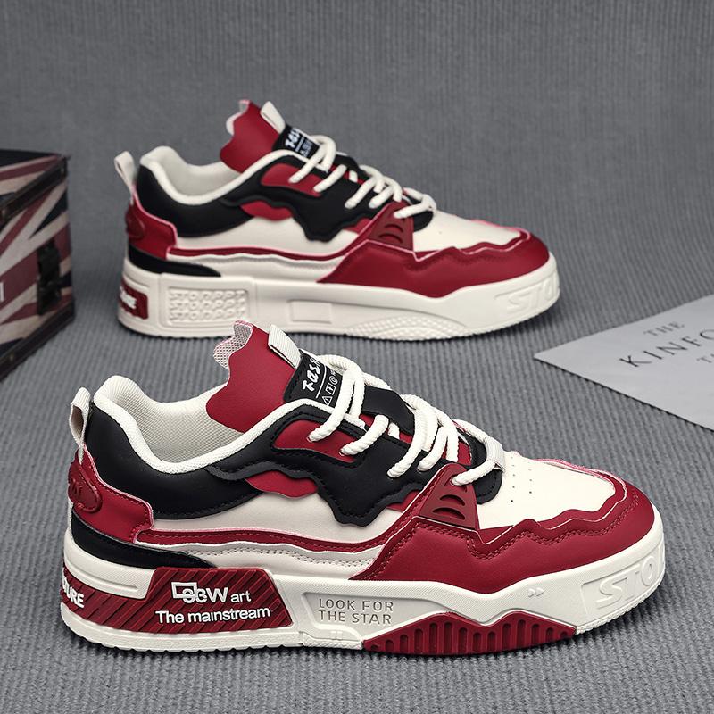 

Мужская мода, повседневная низкая обувь для скейтбординга, удобные кроссовки для мальчиков, студенты, трендовая мягкая подошва, классическая дышащая нескользящая спортивная обувь 44 красный