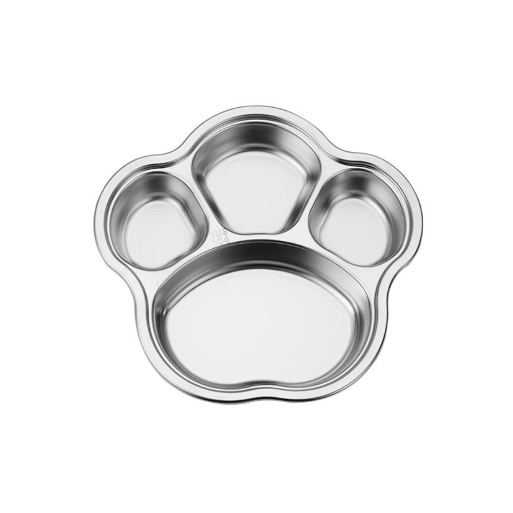 Fall-proof Paw Shape Divided Dinning Plate 304 Stainless Steel Toddler Dining Tray  Gift Dinner plate