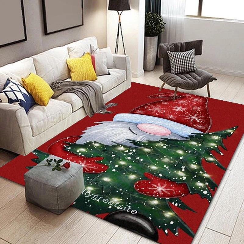 C-Christmas dwarf print carpet yoga mat bedroom decoration carpet living room bathroom decoration floor mat birthday gift