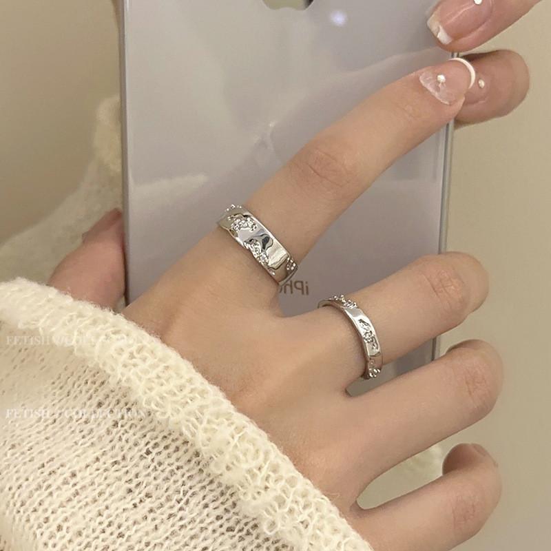 Ring Contemporary Copper For Women Stylish Dark Aesthetic Adjustable Size With Elegant Geometry
