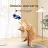 Interaktywne zabawki dla kotów: Samobujający się patyk z piórami w kształcie ptaka, trwały i odporny na gryzienie, z funkcją dźwiękową dla rozrywki kociąt.