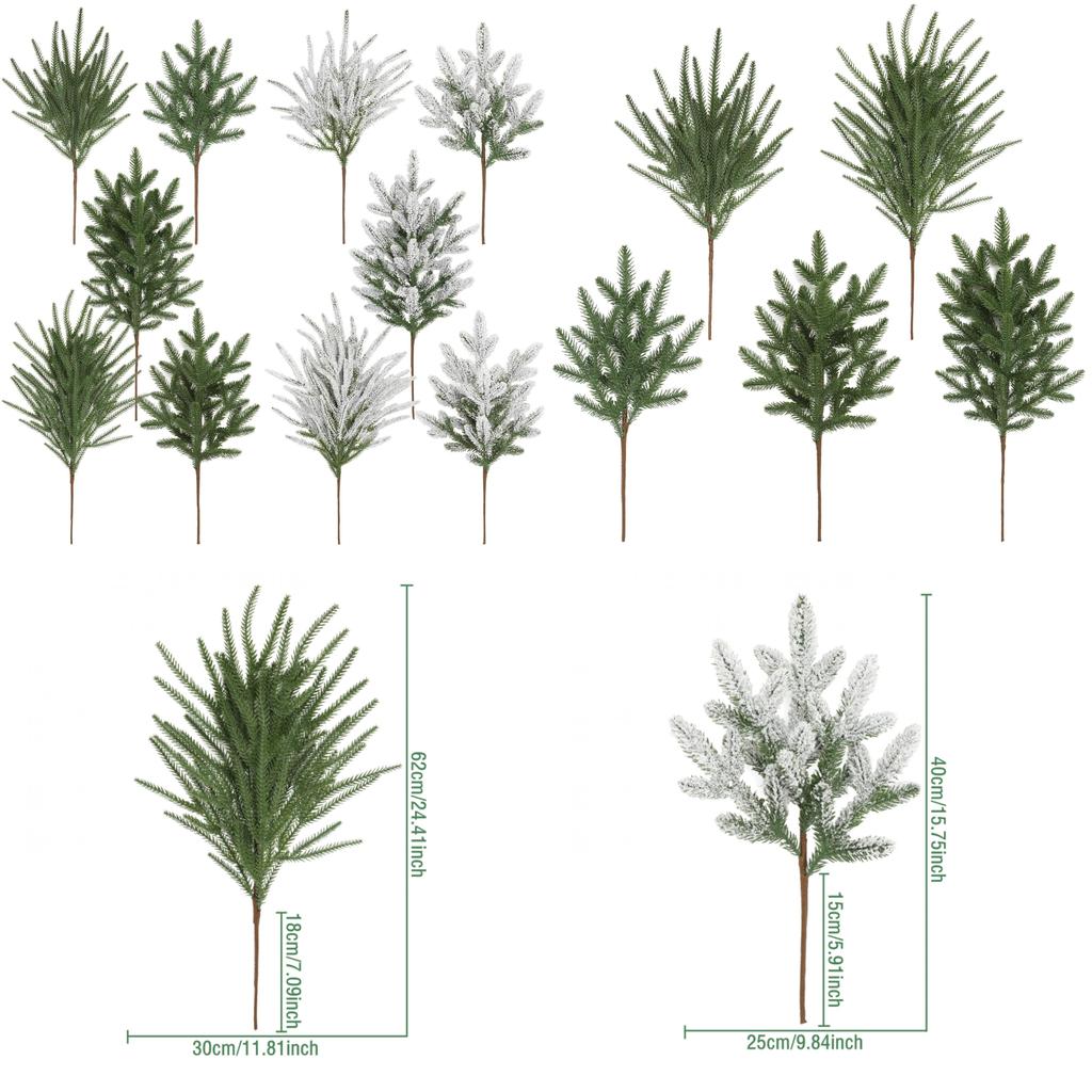 Christmas Pine Branches Faux Tree Leaves For Holiday Decor And Photography Props
