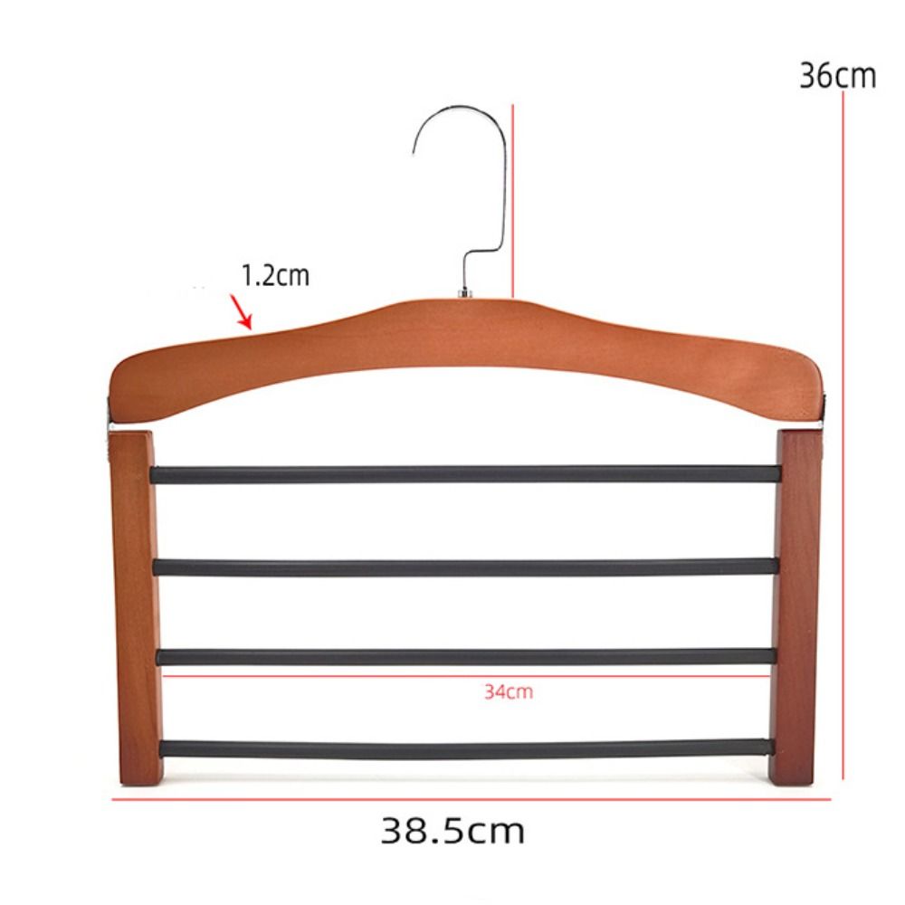 Anti Slip Pants Hanging Wooden Pants Rack Multi Functional Multi-layer Flat Hook  Hotel