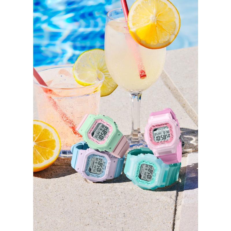 Casio Orologio da donna Baby-G in resina, resistente all'acqua 100M, resistente agli urti, con sveglia, al quarzo, BLX-565-2